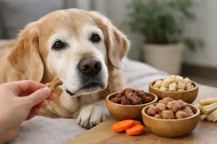 Schonende Hundesnacks für Senioren wählen