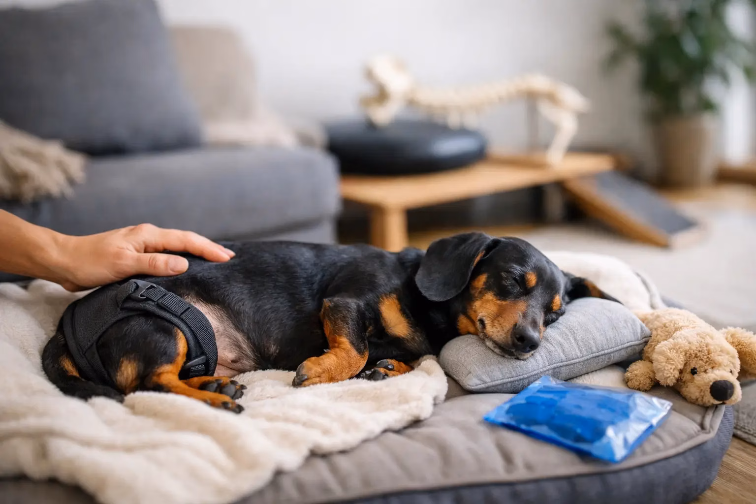 Bandscheibenvorfall beim Hund: Ruhe richtig gestalten