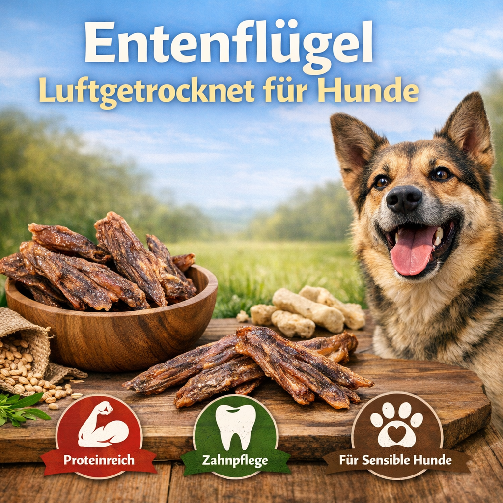 Entenflügel Luftgetrocknet für Hunde