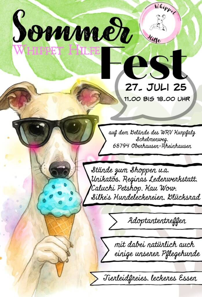 Einladung zum SOMMERFEST der Whippet Hilfe