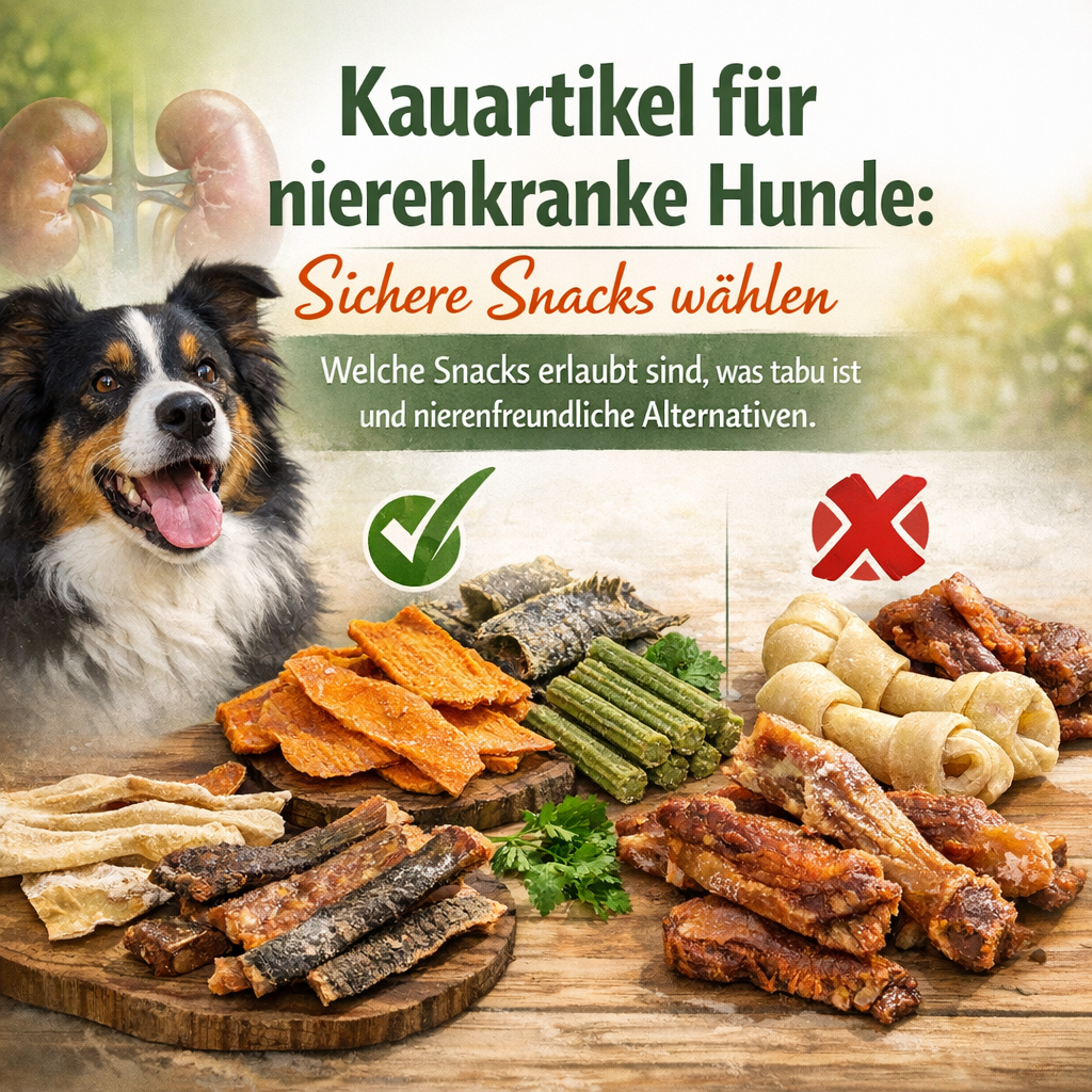 Kauartikel für nierenkranke Hunde: Sichere Snacks wählen